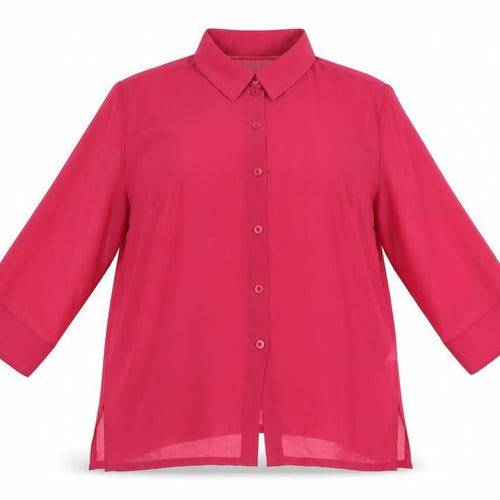 Frankenwälder Women Pink 3/4 Sleeve Button-Up Blouse UK 20
