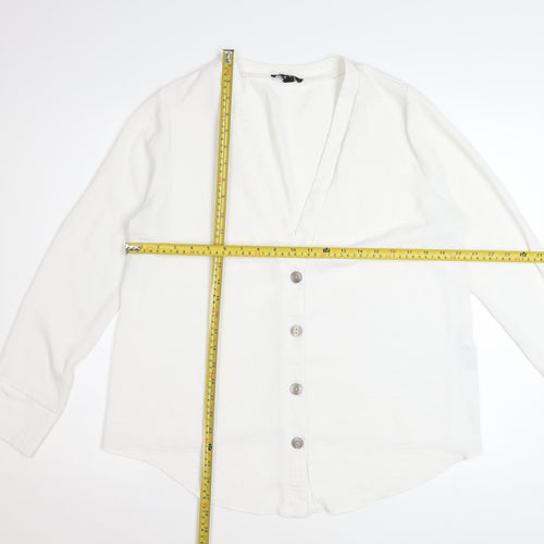 New Look Maternity White V-Neck Button-Up Long Sleeve Blouse UK 14
