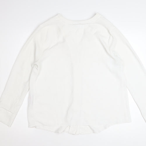 New Look Maternity White V-Neck Button-Up Long Sleeve Blouse UK 14