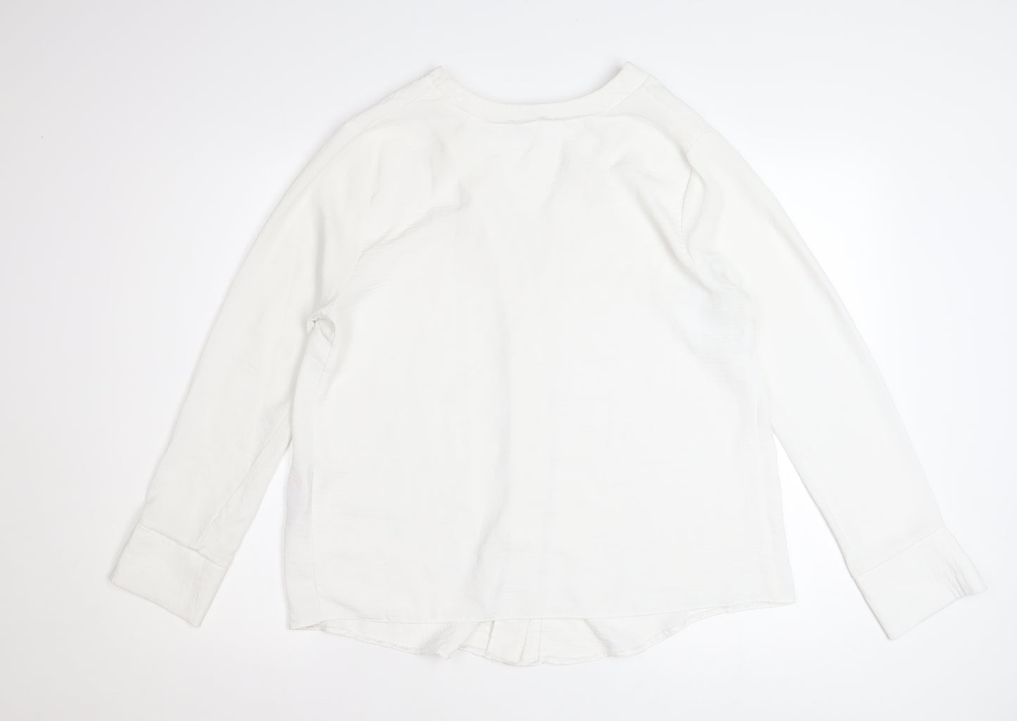 New Look Maternity White V-Neck Button-Up Long Sleeve Blouse UK 14