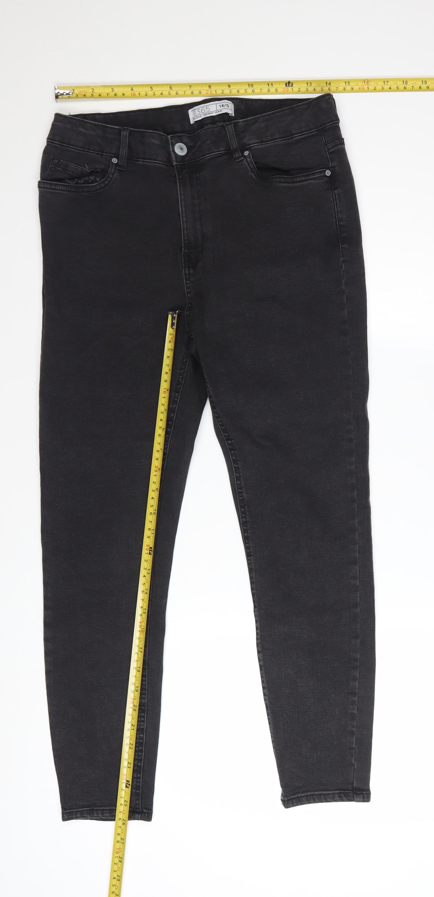 Denim 365 Women Black Size 14/S Skinny Jeans Cotton Blend