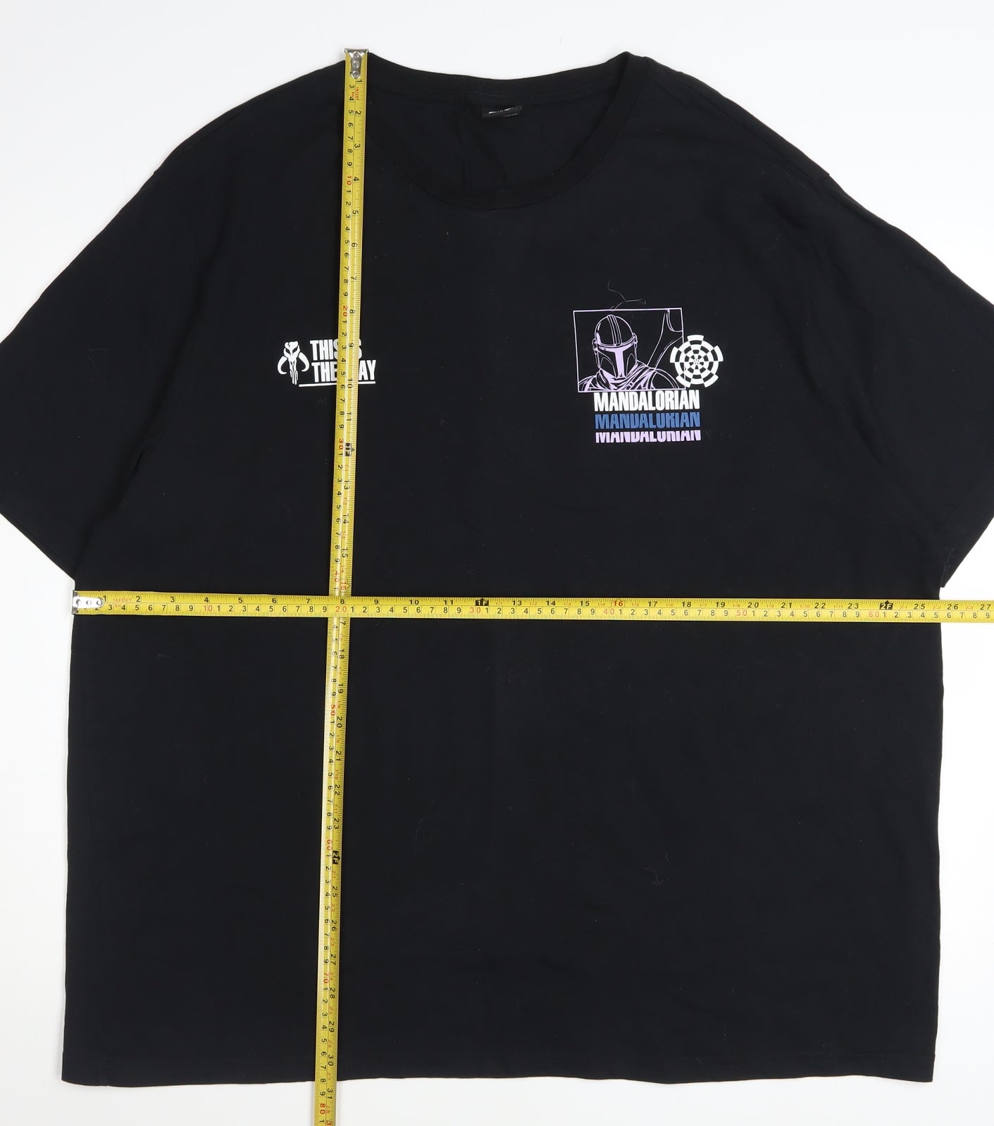 George Men’s Black Star Wars The Mandalorian 3XL Graphic T-Shirt