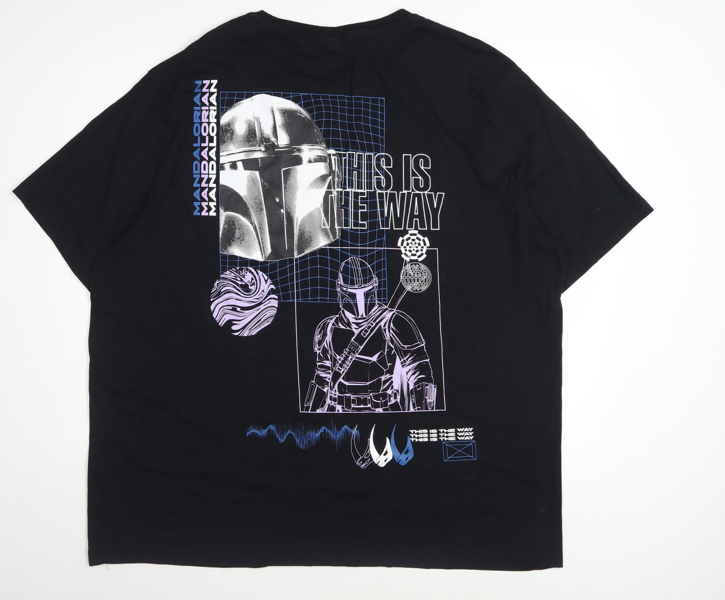 George Men’s Black Star Wars The Mandalorian 3XL Graphic T-Shirt