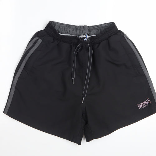 Lonsdale Men's Black Regular Fit Quick Dry Sports Shorts Size S