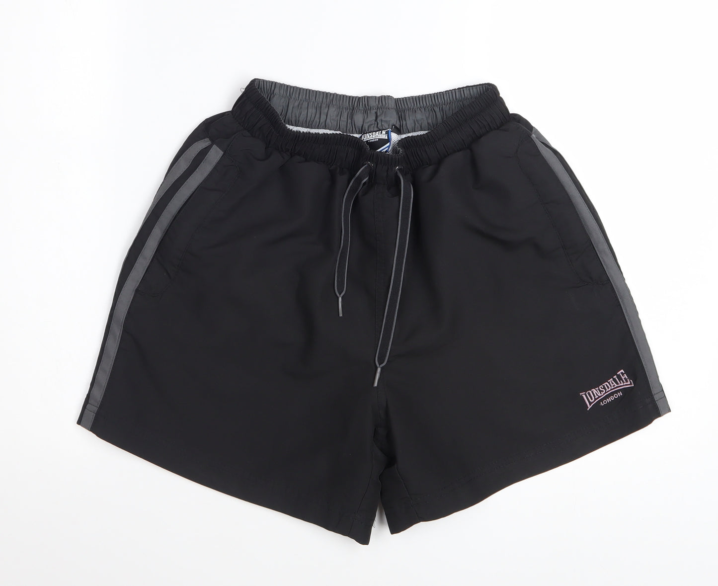 Lonsdale Men's Black Regular Fit Quick Dry Sports Shorts Size S