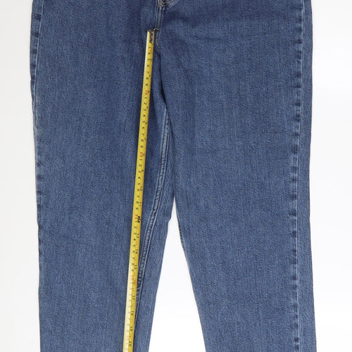 F&F Women's Blue High Rise Straight Denim Jeans Size 14 Tall