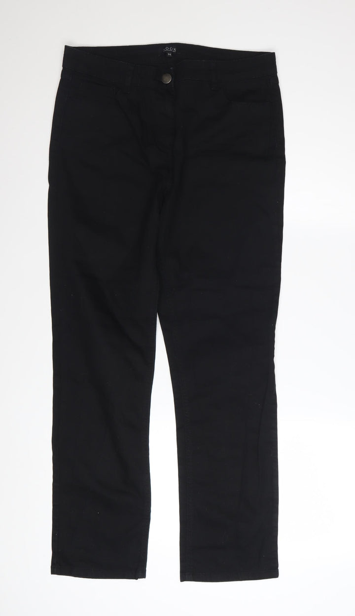SOON Women's Black Stretch Straight Jeans Size 14 Regular