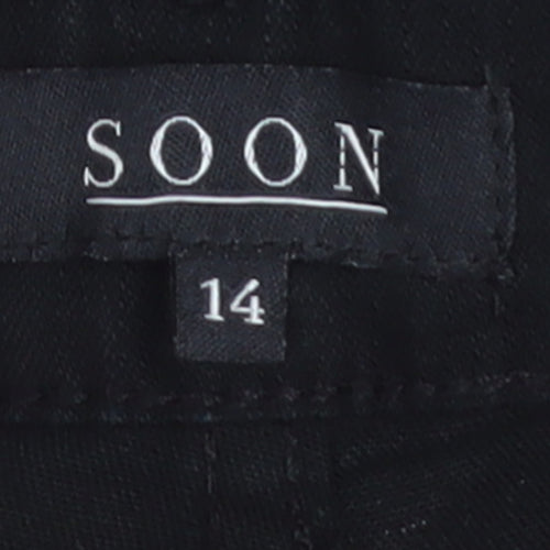 SOON Women's Black Stretch Straight Jeans Size 14 Regular