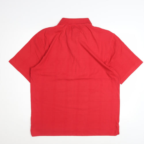 Dunlop Men Red Regular Fit Cotton Blend Polo Shirt Size L