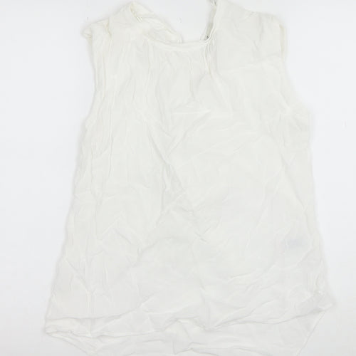 Next Women’s White Sleeveless Viscose Blouse Size 10