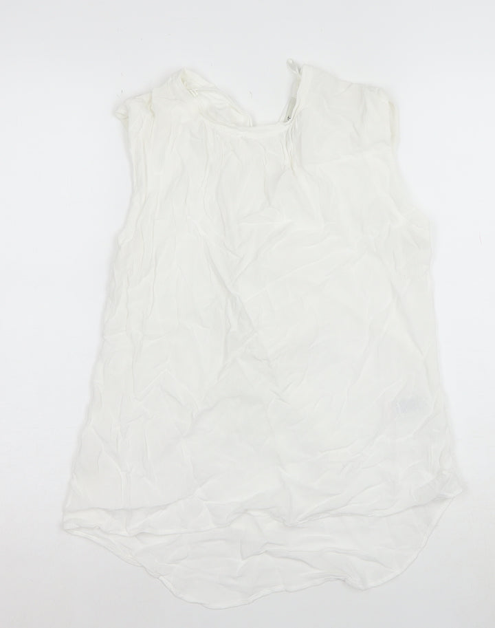 Next Women’s White Sleeveless Viscose Blouse Size 10