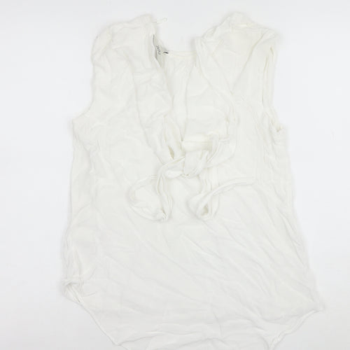 Next Women’s White Sleeveless Viscose Blouse Size 10