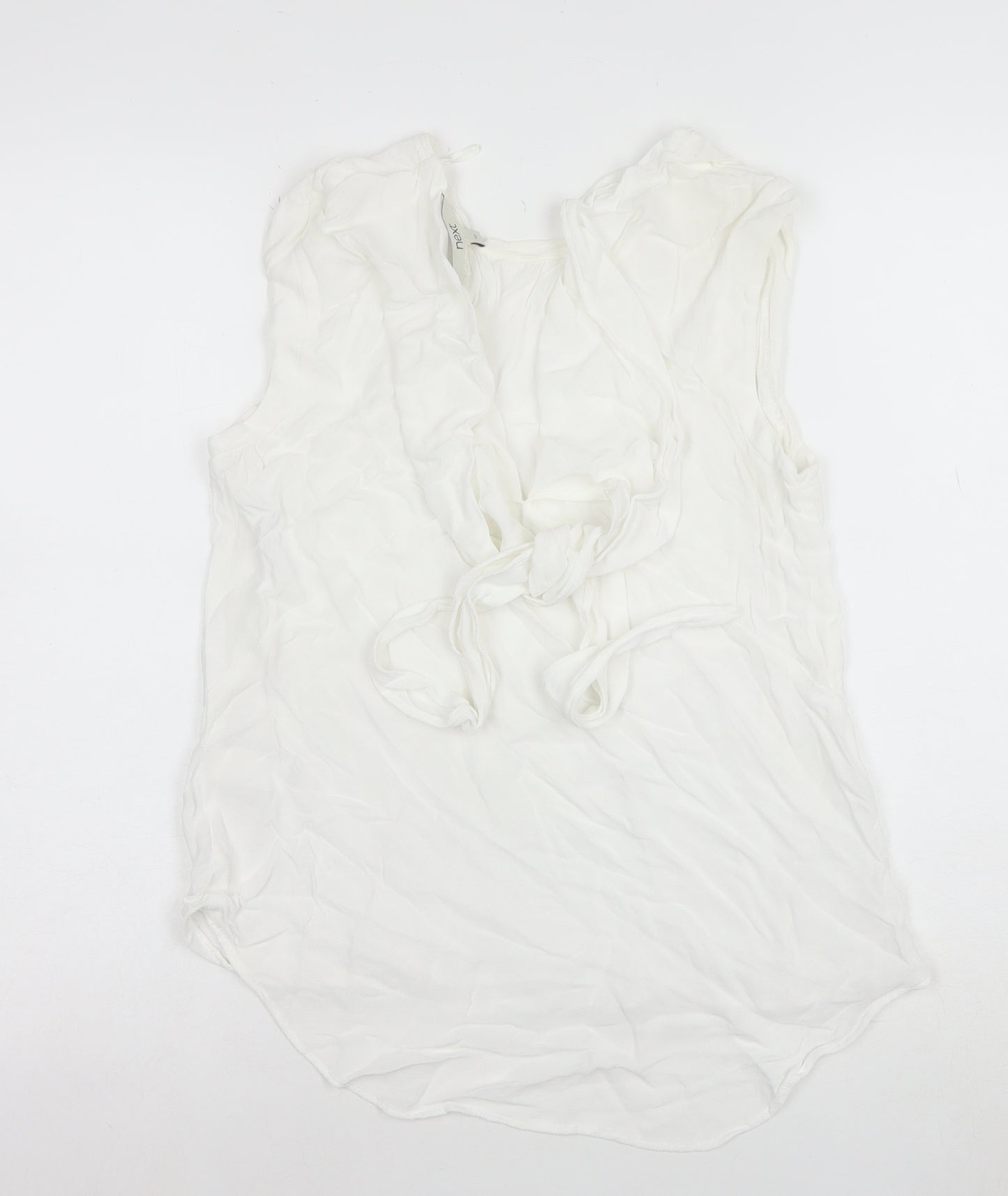 Next Women’s White Sleeveless Viscose Blouse Size 10