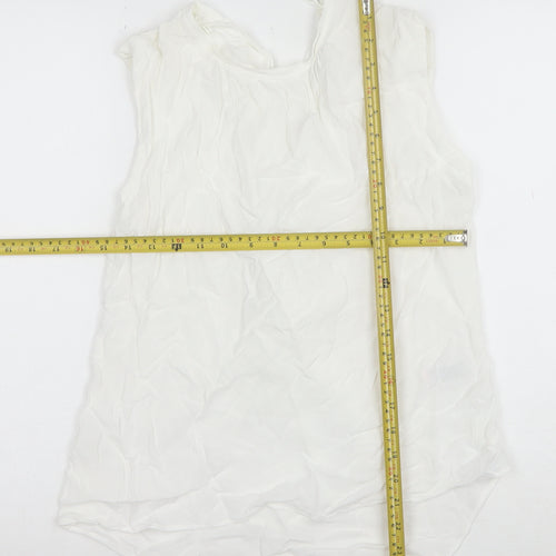 Next Women’s White Sleeveless Viscose Blouse Size 10