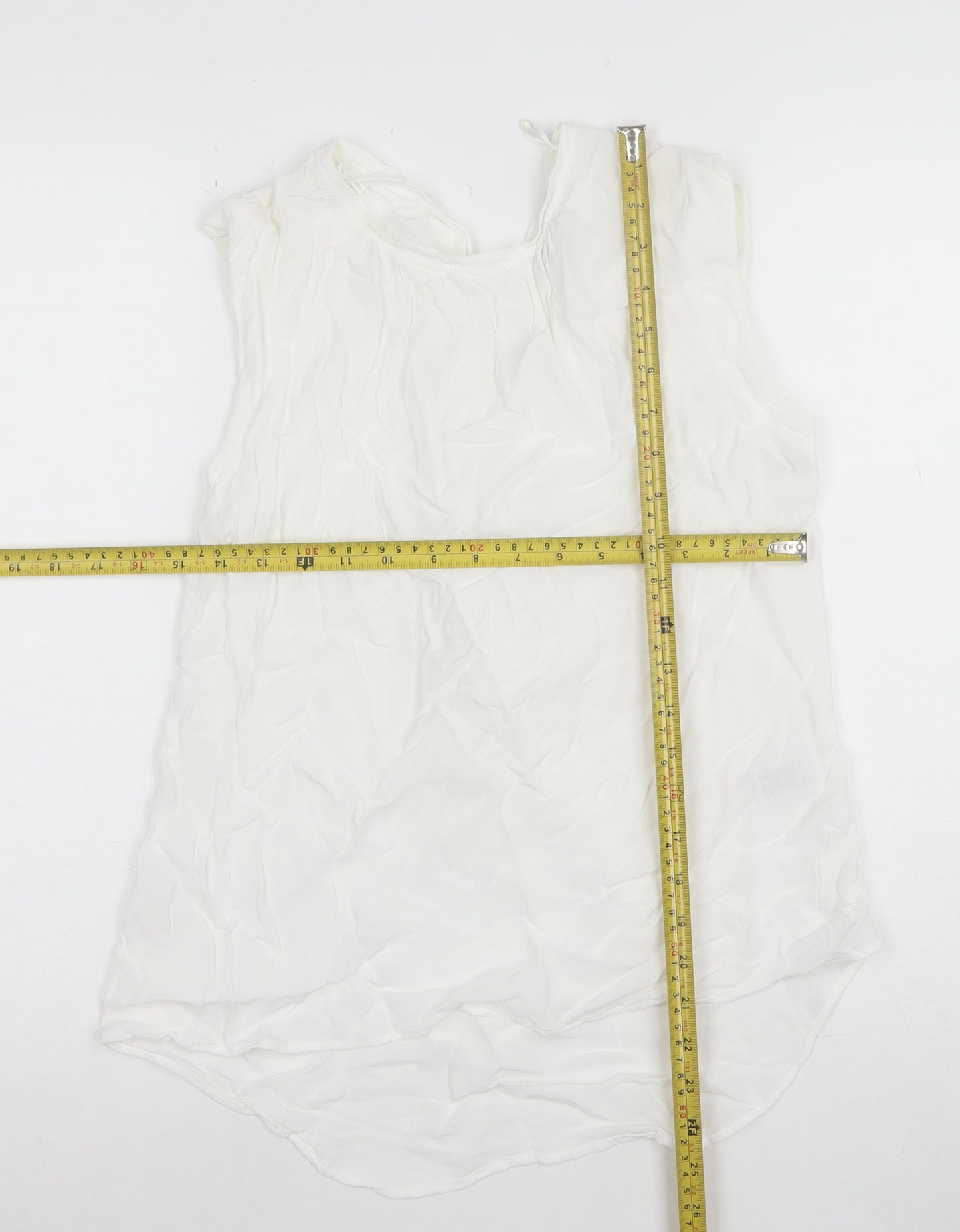 Next Women’s White Sleeveless Viscose Blouse Size 10