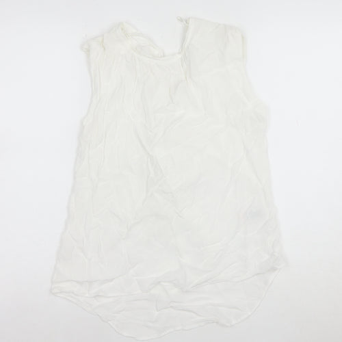 Next Women’s White Sleeveless Viscose Blouse Size 10