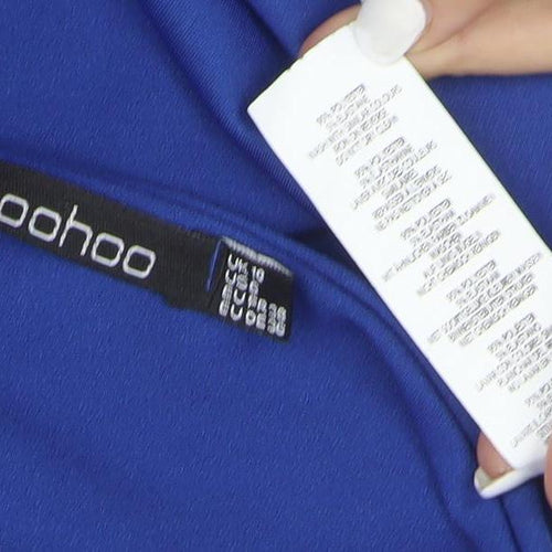 Boohoo Women Blue Size 10 Halter Bodycon Dress Partywear