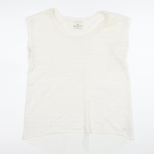 Next Women's Ivory Knit Sleeveless Crew Neck Top Size 10