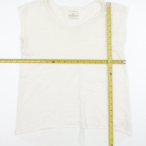 Next Women's Ivory Knit Sleeveless Crew Neck Top Size 10