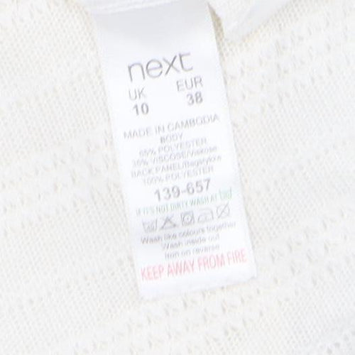 Next Women's Ivory Knit Sleeveless Crew Neck Top Size 10