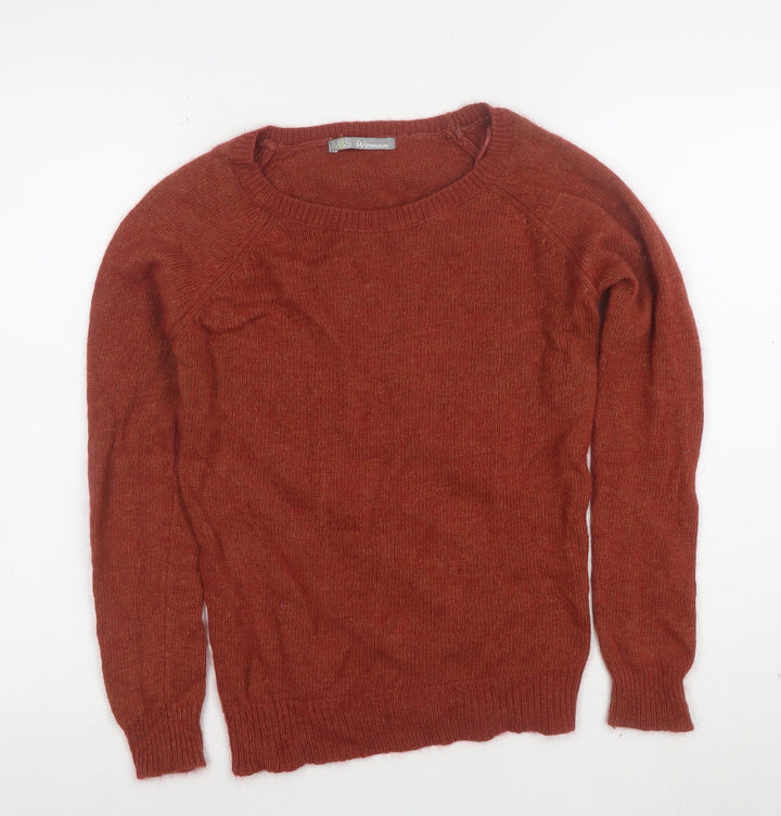 Marks and Spencer Women Brown Angora Blend Crew Neck Jumper Size 10