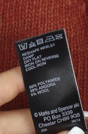 Marks and Spencer Women Brown Angora Blend Crew Neck Jumper Size 10