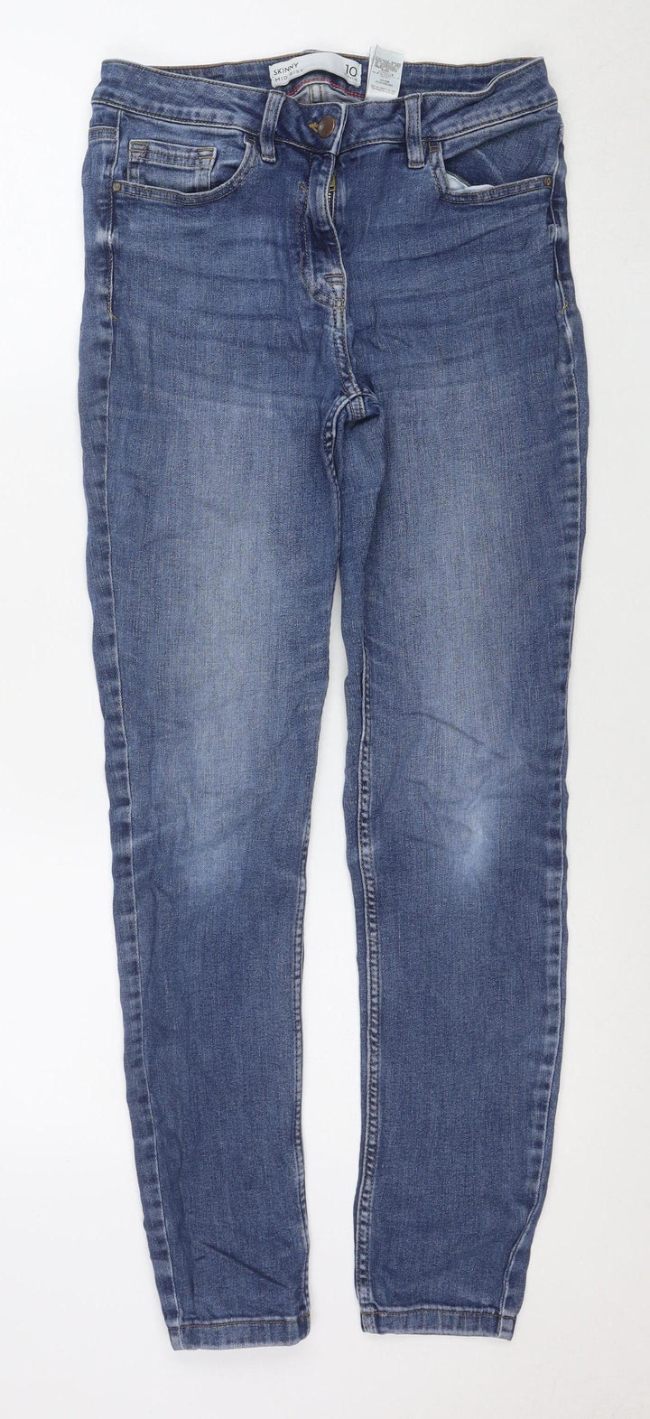 Next Women Blue Skinny Mid Rise Stretch Denim Jeans Size 10 Regular