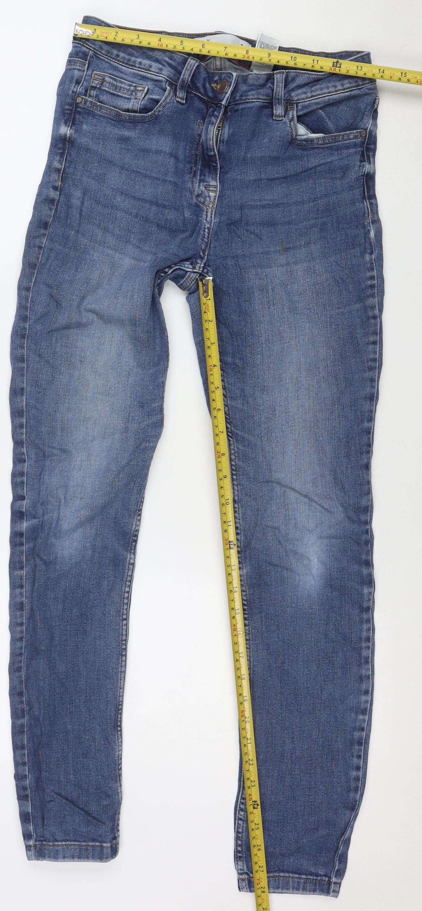 Next Women Blue Skinny Mid Rise Stretch Denim Jeans Size 10 Regular