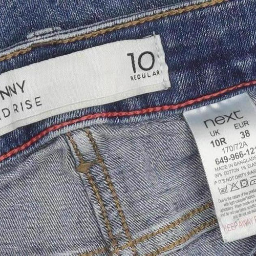 Next Women Blue Skinny Mid Rise Stretch Denim Jeans Size 10 Regular
