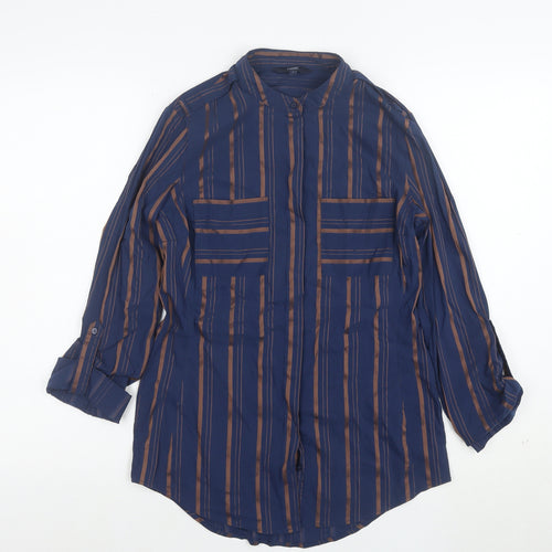 Next Women's Blue Striped Long Sleeve Button-Up Shirt UK 10