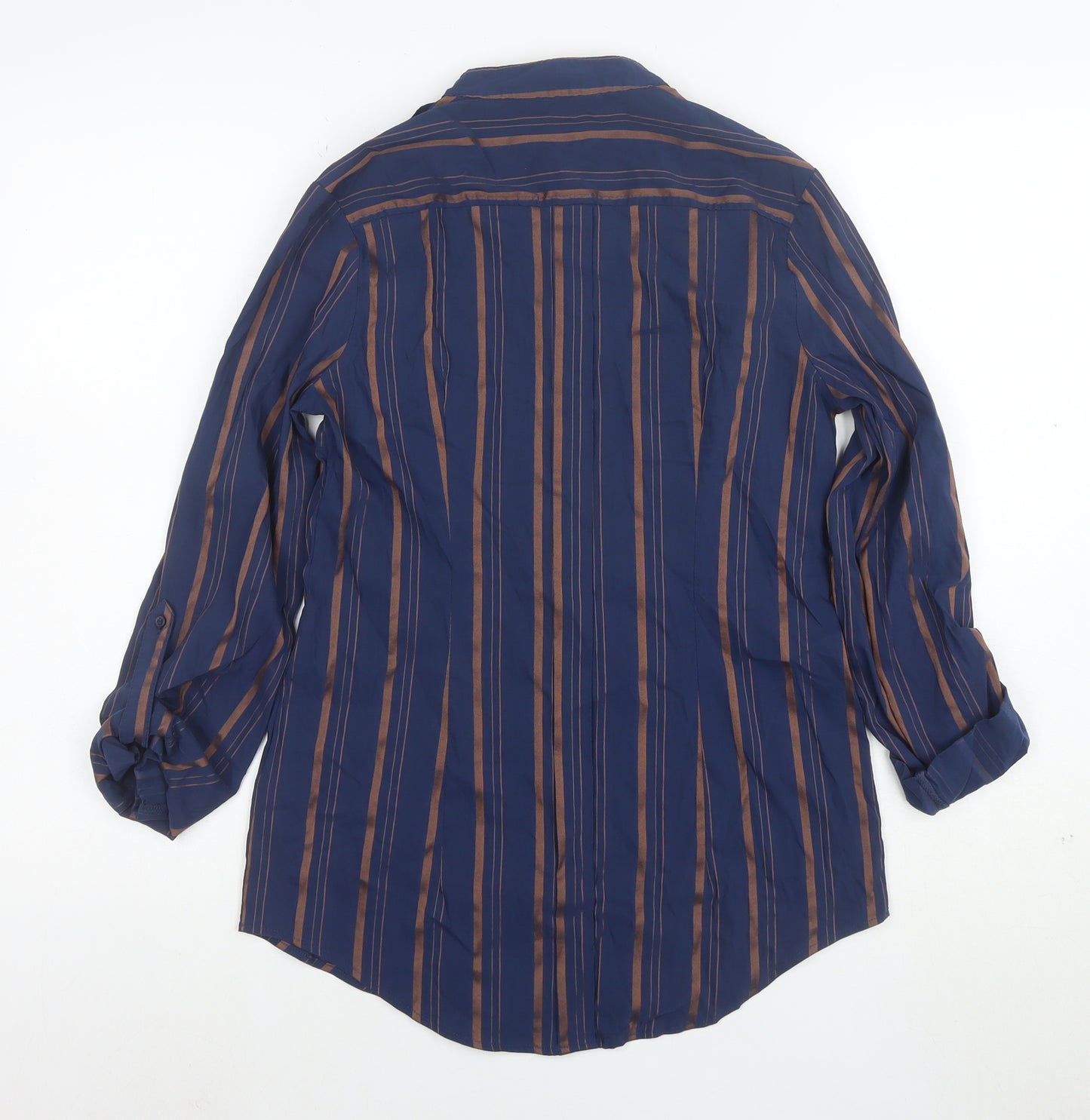 Next Women's Blue Striped Long Sleeve Button-Up Shirt UK 10