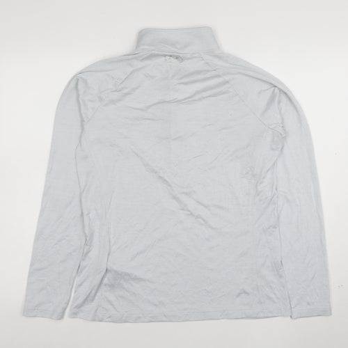 Under Armour Womens Grey Long Sleeve 1/4 Zip Active T-Shirt Size L