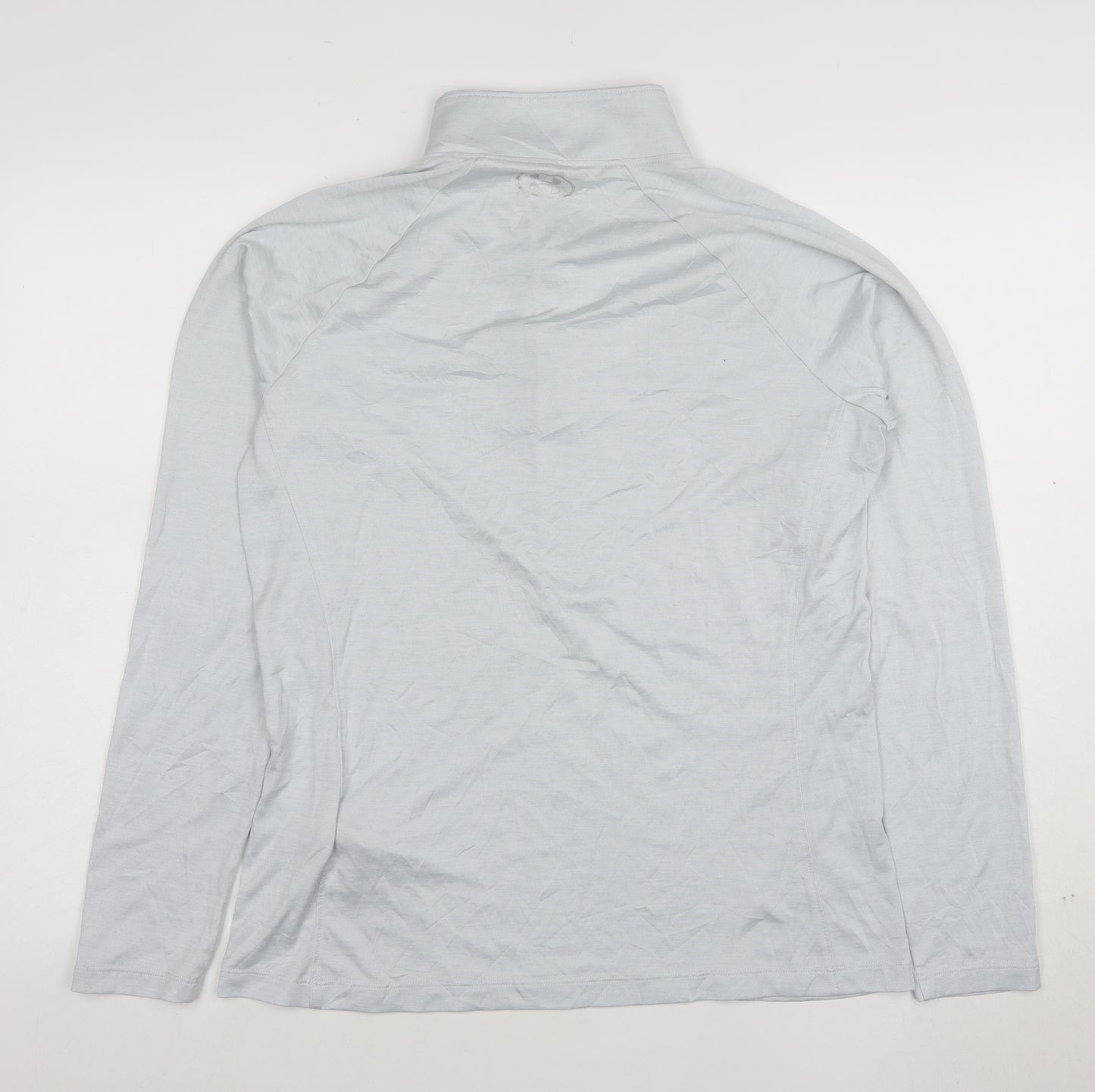 Under Armour Womens Grey Long Sleeve 1/4 Zip Active T-Shirt Size L