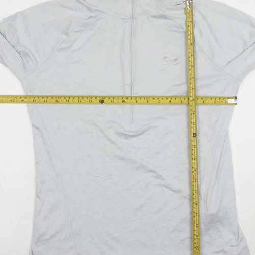 Under Armour Womens Grey Long Sleeve 1/4 Zip Active T-Shirt Size L