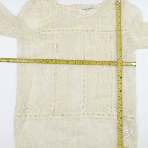 Next Women’s Ivory Lace Long Sleeve Bohemian Blouse Size 10