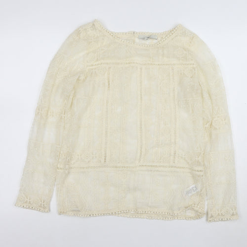Next Women’s Ivory Lace Long Sleeve Bohemian Blouse Size 10