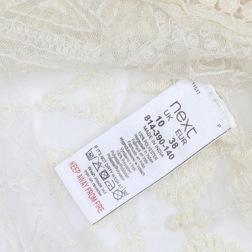 Next Women’s Ivory Lace Long Sleeve Bohemian Blouse Size 10