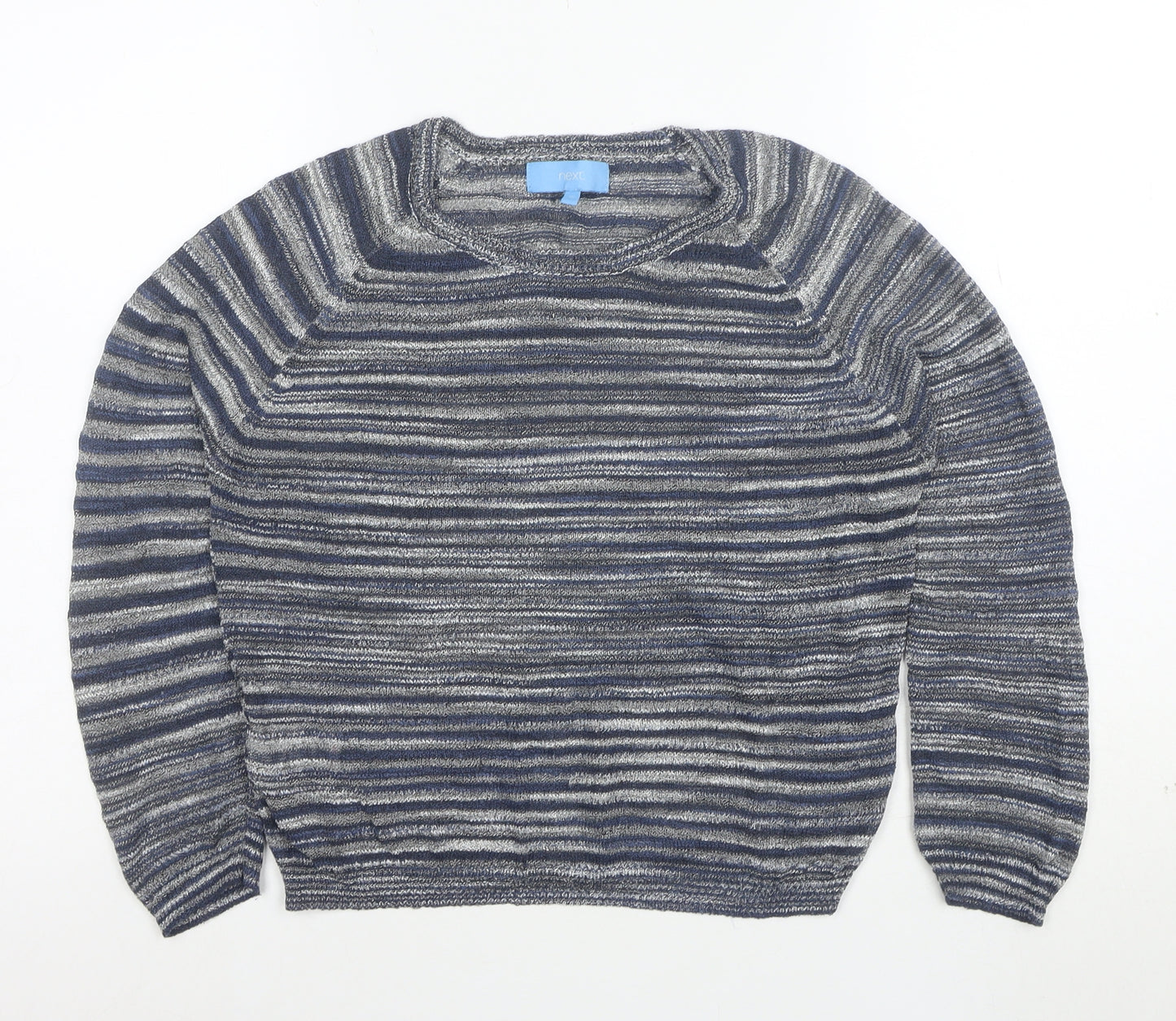 Next Women's Blue Striped Crew Neck Long Sleeve Pullover Jumper Size 10
