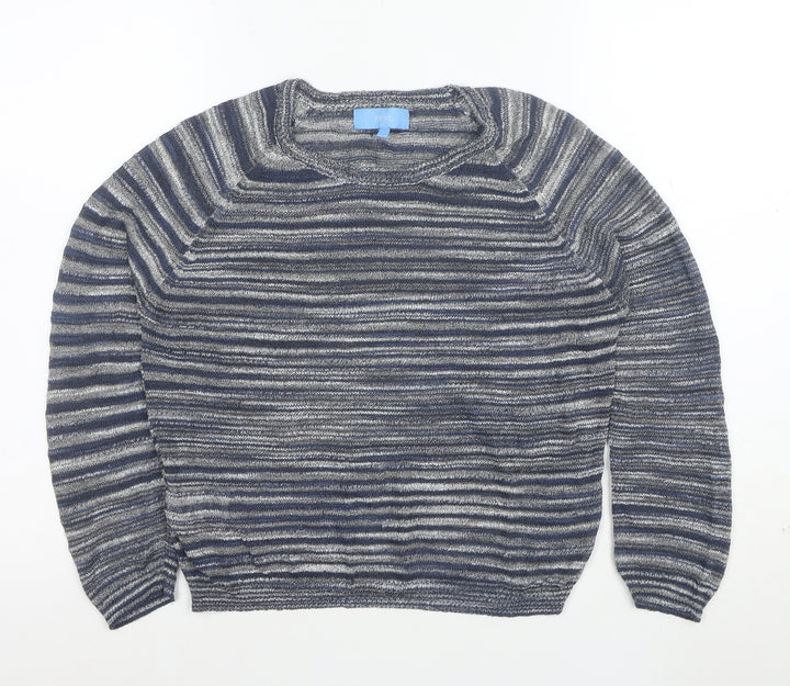 Next Women's Blue Striped Crew Neck Long Sleeve Pullover Jumper Size 10
