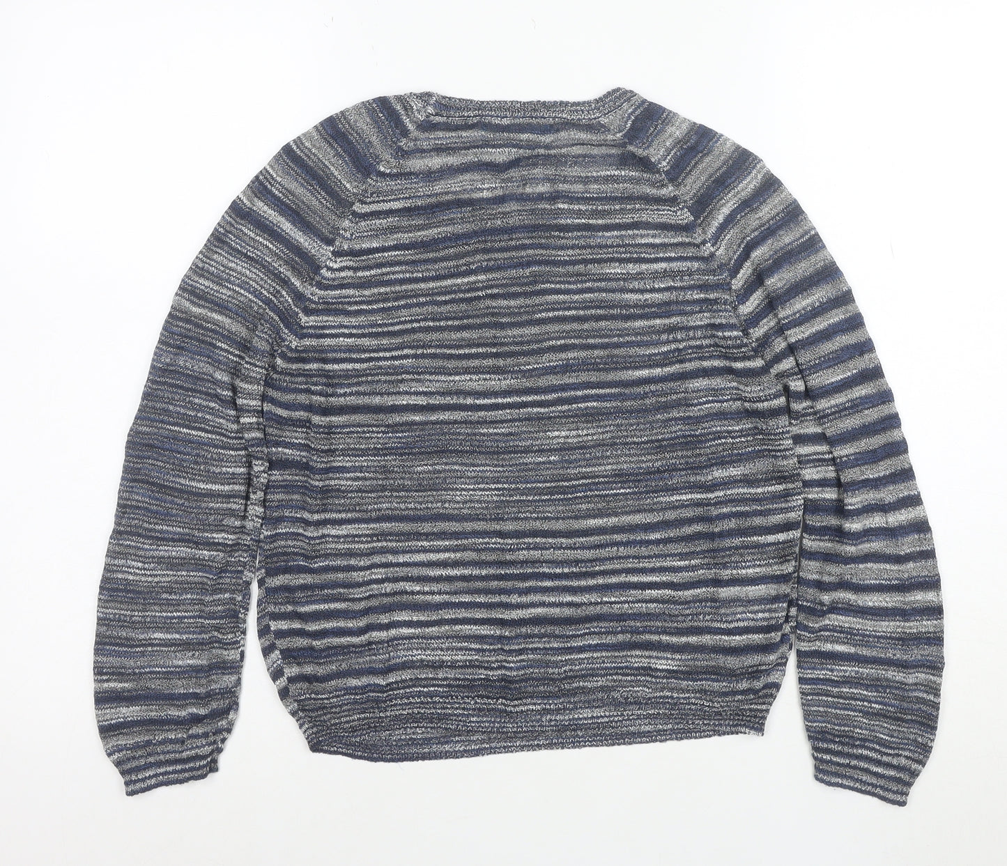 Next Women's Blue Striped Crew Neck Long Sleeve Pullover Jumper Size 10
