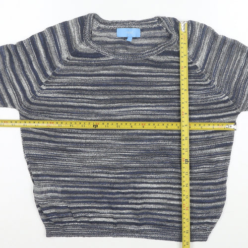 Next Women's Blue Striped Crew Neck Long Sleeve Pullover Jumper Size 10