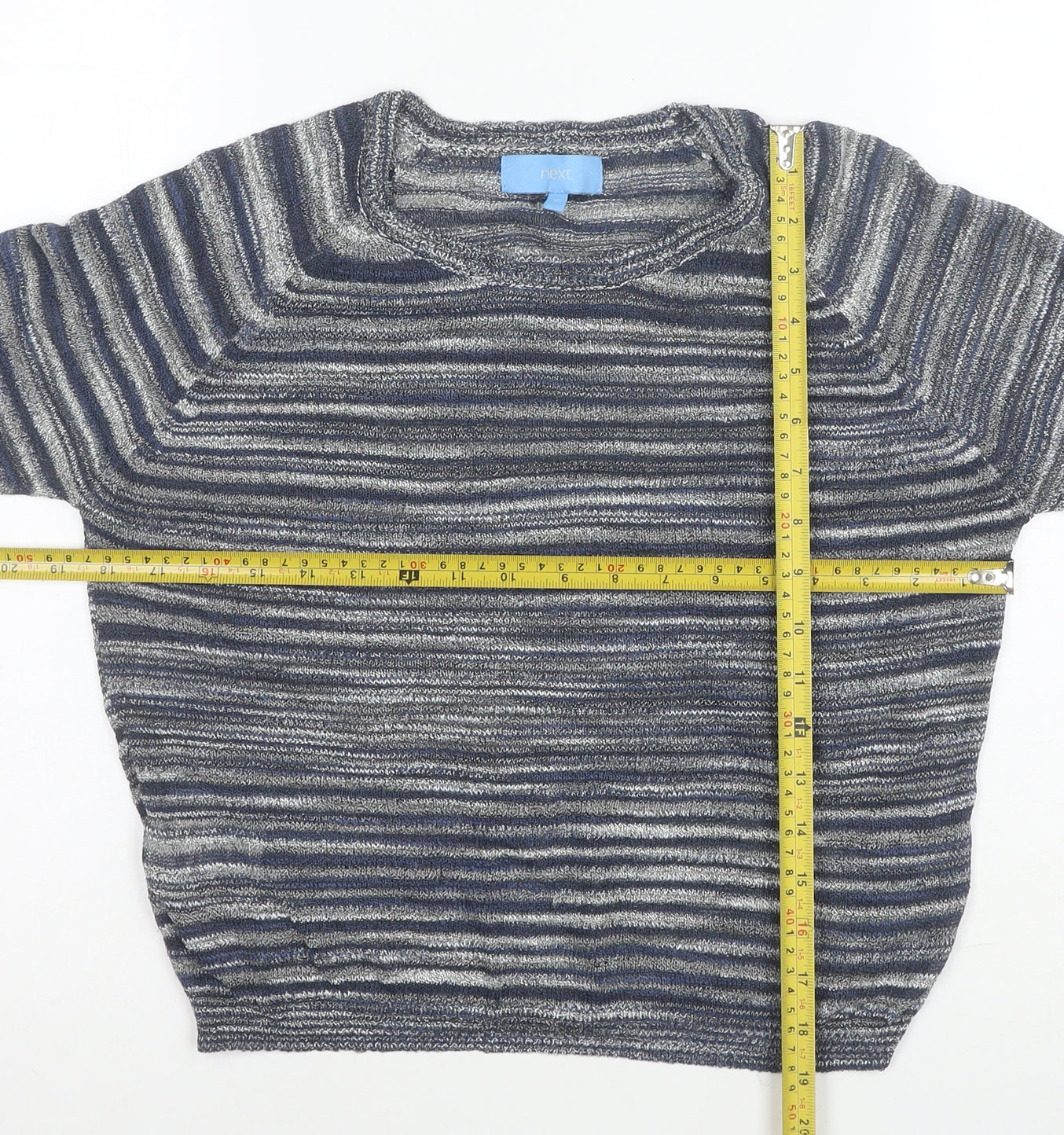 Next Women's Blue Striped Crew Neck Long Sleeve Pullover Jumper Size 10