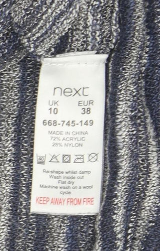 Next Women's Blue Striped Crew Neck Long Sleeve Pullover Jumper Size 10