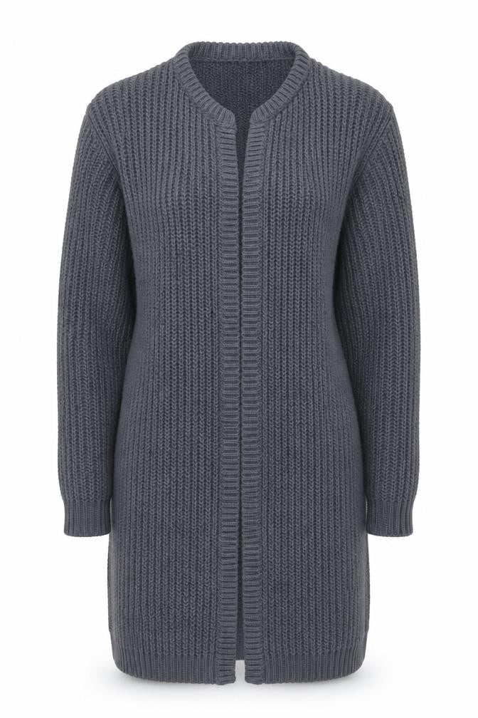 INCITY Women’s Grey Knit Open Cardigan Jumper Size S