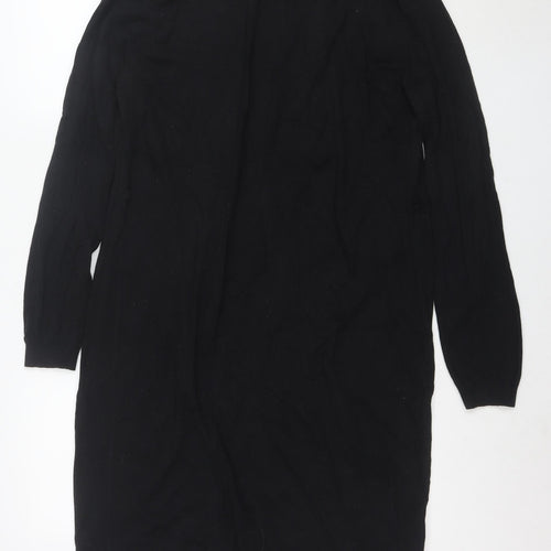 Next Women's Black Size 12 Long Sleeve Cotton Blend Cardigan