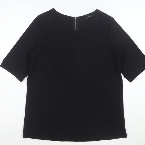 MSA Women’s Black Size 10 Short Sleeve Zip Back Blouse