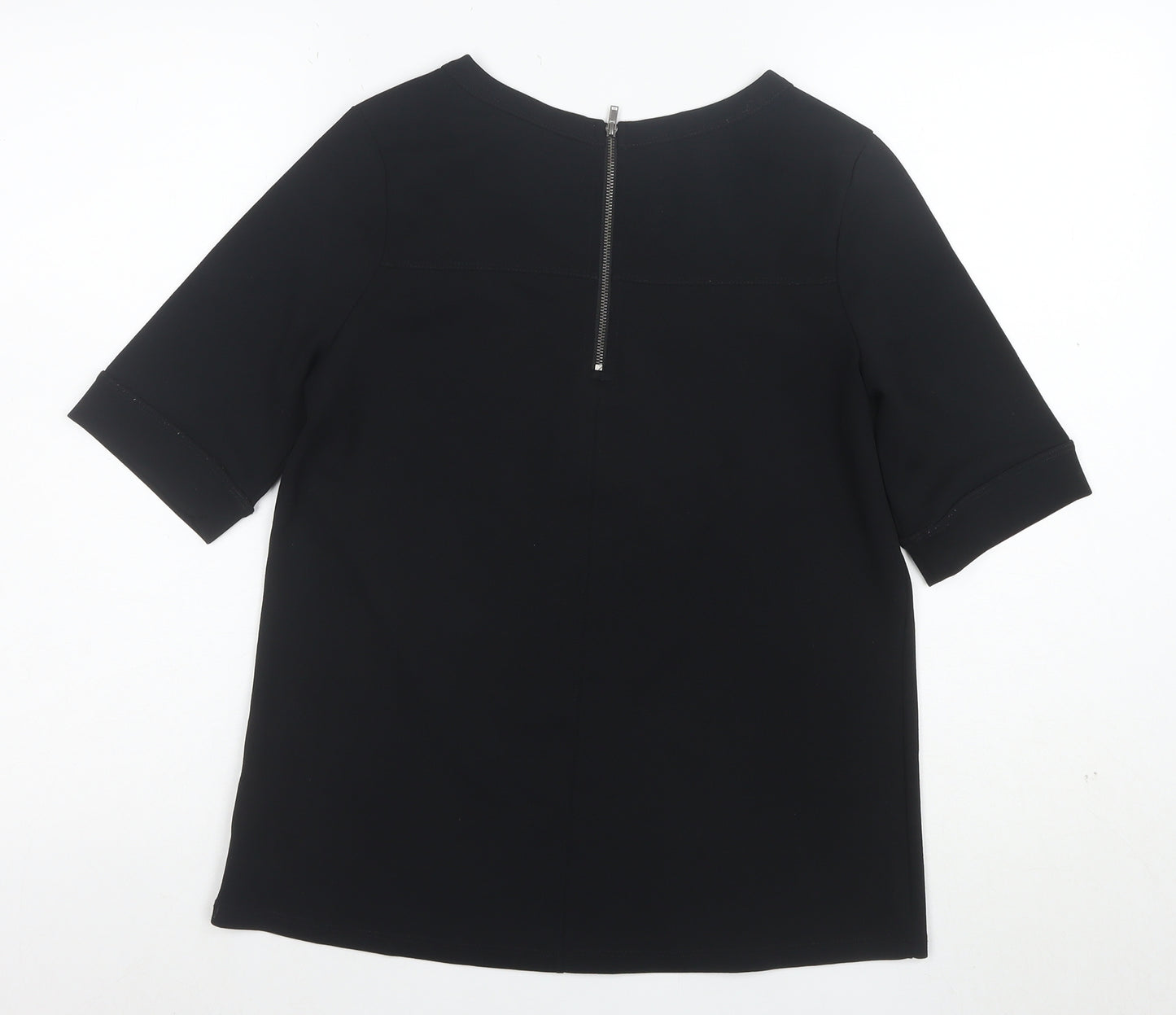 MSA Women’s Black Size 10 Short Sleeve Zip Back Blouse