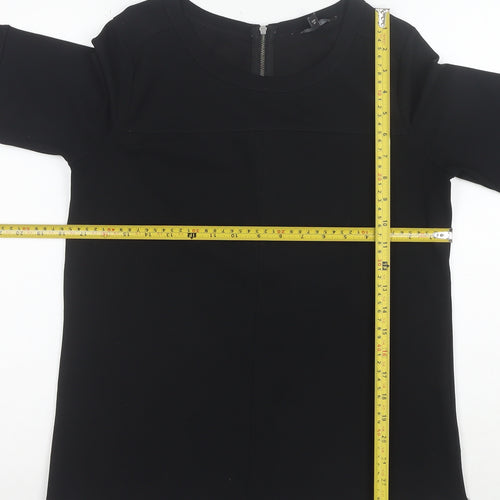 MSA Women’s Black Size 10 Short Sleeve Zip Back Blouse