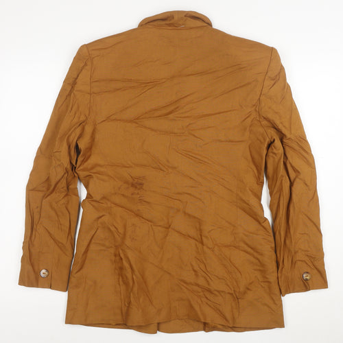 Jones New York Women’s Brown Linen Blend Double-Breasted Blazer Size 12