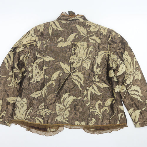 Allure Women's Brown Floral Jacquard Suit Jacket L Regular Fit